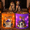 Custom LED Light Bucket Bag - Personalized Halloween Birthday Gifts For Dog Cat Lovers, Dog Dad And Mom, Cat Owners - Trick Or Treat, Paws