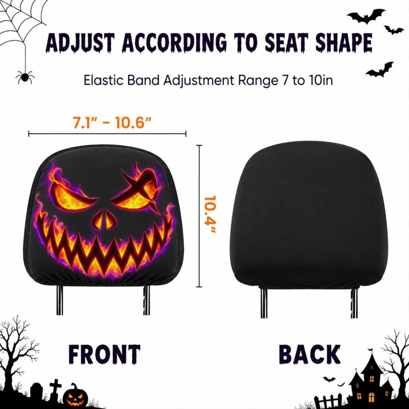 Custom Car Headrest Covers - Personalized Halloween Decor Birthday Gifts For Mom, Dad, Brother, Sister - Creep It Real, Drive