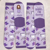 Custom Shh I'm Reading Crew Socks - Personalized Bookish Gifts For Book Lovers, Bookworms, Readers - Quiet Time For Myself Today