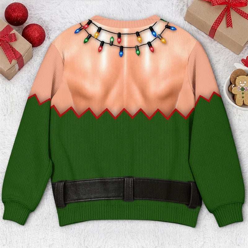 Custom Funny Ugly Sweatshirt - Personalized Christmas Birthday Gifts For Husband, Son, Grandson, Brother, Grandpa, Dad, Yourself - Check Out My Holiday Cheer