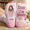 Custom Shh I'm Reading Crew Socks - Personalized Bookish Gifts For Book Lovers, Bookworms, Readers - Stay Bookish