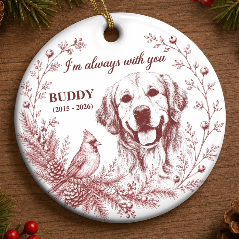 Custom Photo Ceramic Ornament - Personalized Pet Christmas Memorial Sympathy Gifts For Dogs, Cats - Forever Our Sweetest Friend