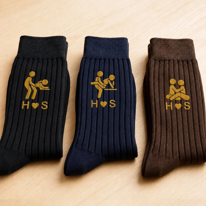 Custom Funny Embroidered Socks - Personalized Birthday Gifts For Husband, Boyfriend, Him And Her - You’re My Favorite Bad Decision