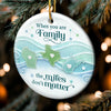 Custom Long Distance Ceramic Ornament - Personalized Christmas Birthday Gifts For Mom, Dad, Brother, Sister - Side By Side Miles Apart
