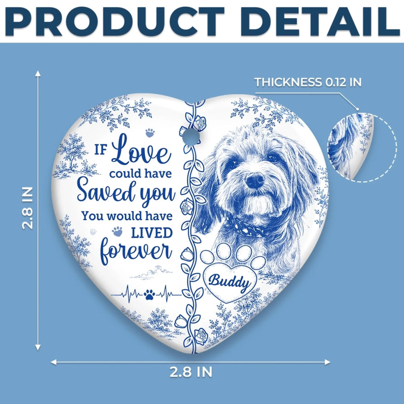Custom Photo Ceramic Ornament - Personalized Pet Christmas Memorial Sympathy Gifts For Dogs, Cats - A Piece Of My Heart Went With You