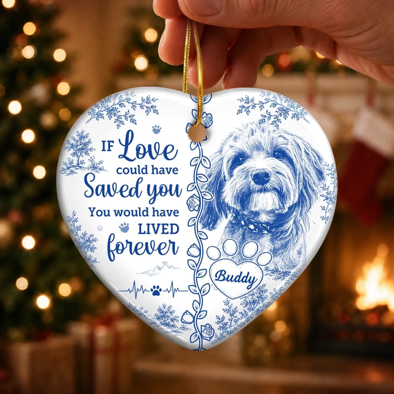 Custom Photo Ceramic Ornament - Personalized Pet Christmas Memorial Sympathy Gifts For Dogs, Cats - A Piece Of My Heart Went With You
