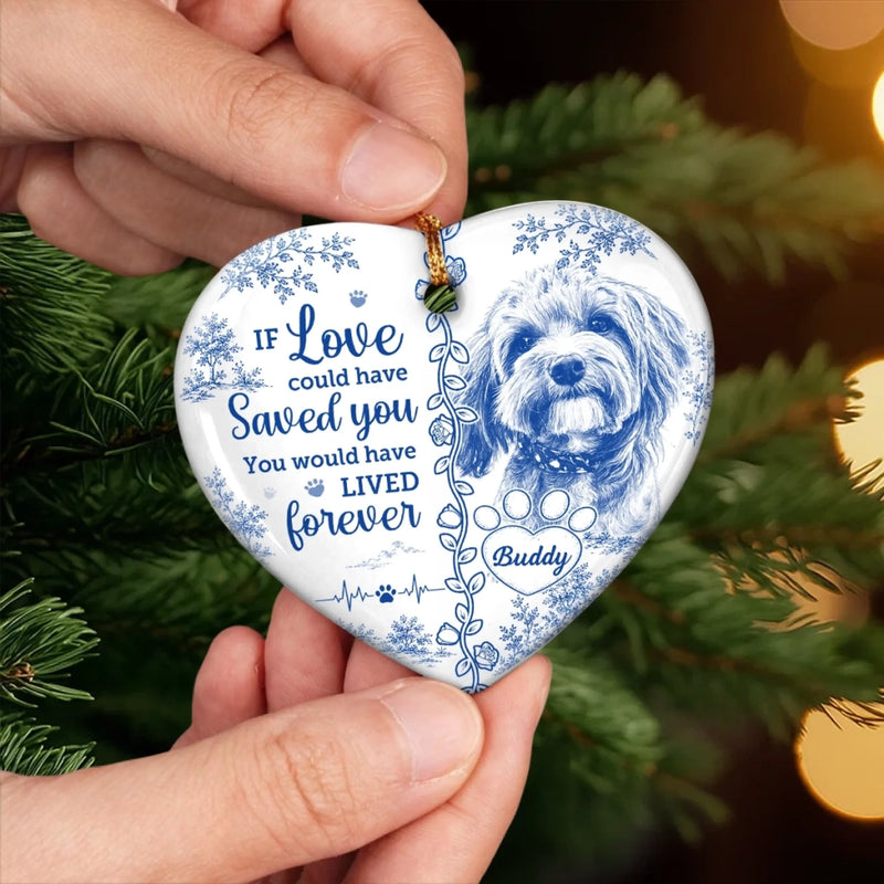 Custom Photo Ceramic Ornament - Personalized Pet Christmas Memorial Sympathy Gifts For Dogs, Cats - A Piece Of My Heart Went With You