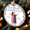Custom Ceramic Ornament - Personalized Best Friend Christmas Birthday Gifts For Women, Besties, Sisters, BFF - Forever Laugh, Sweet Sisters