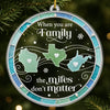 Custom Long Distance Acrylic Ornament - Personalized Christmas Birthday Gifts For Mom, Dad, Brother, Sister - Miles Apart Always In Heart