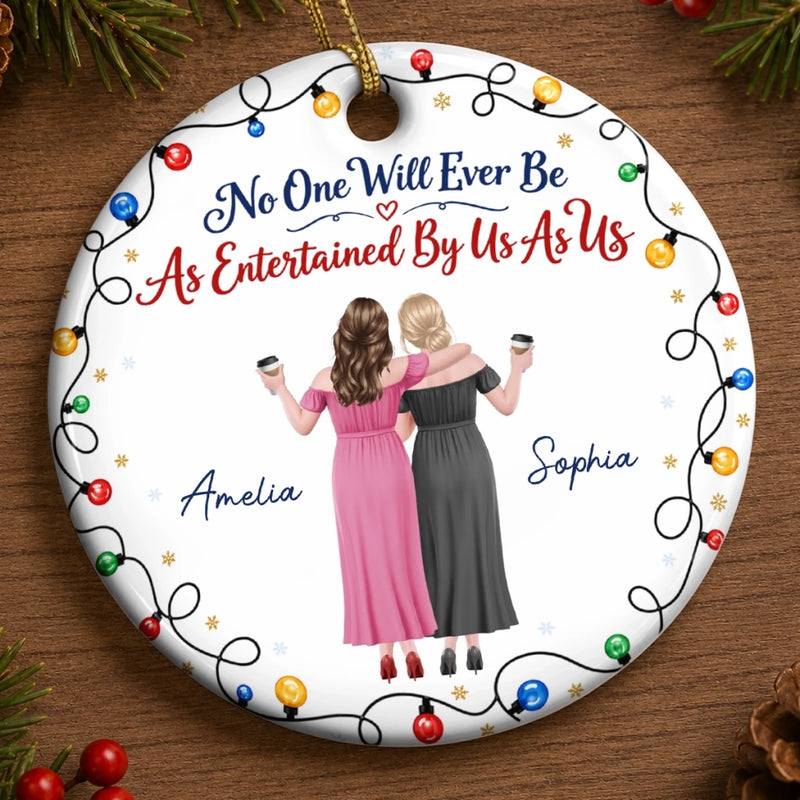 Custom Ceramic Ornament - Personalized Best Friend Christmas Birthday Gifts For Women, Besties, Sisters, BFF - Merry Times With Besties
