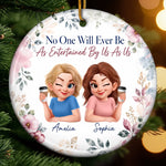 Custom Ceramic Ornament - Personalized Best Friend Christmas Birthday Gifts For Women, Besties, Sisters, BFF - Never Walk Alone, Besties