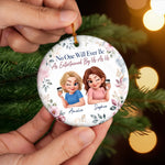 Custom Ceramic Ornament - Personalized Best Friend Christmas Birthday Gifts For Women, Besties, Sisters, BFF - Never Walk Alone, Besties