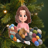 Custom Yarn Acrylic Ornament - Personalized Christmas Birthday Gifts For Crochet Knitting Lovers, Crocheters, Knitters - Just A Girl Who Crochets