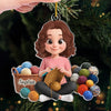 Custom Yarn Acrylic Ornament - Personalized Christmas Birthday Gifts For Crochet Knitting Lovers, Crocheters, Knitters - Just A Girl Who Crochets