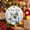 Custom Photo Ceramic Ornament - Personalized Pet Christmas Memorial Sympathy Gifts For Dogs, Cats - Forever Present In Heart