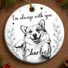 Custom Photo Ceramic Ornament - Personalized Pet Christmas Memorial Sympathy Gifts For Dogs, Cats - Forever Present In Heart