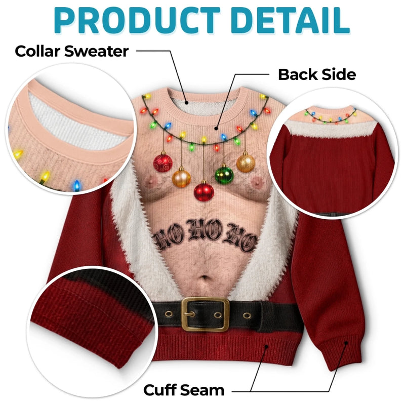 Custom Funny Ugly Sweatshirt - Personalized Christmas Birthday Gifts For Husband, Son, Grandson, Brother, Grandpa, Dad, Yourself - Santa Approved Trouble Maker