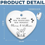 Custom New Home Ceramic Ornament - Personalized Anniversary Christmas Wedding Gifts For Husband And Wife, Him And Her - New Keys, New Memories
