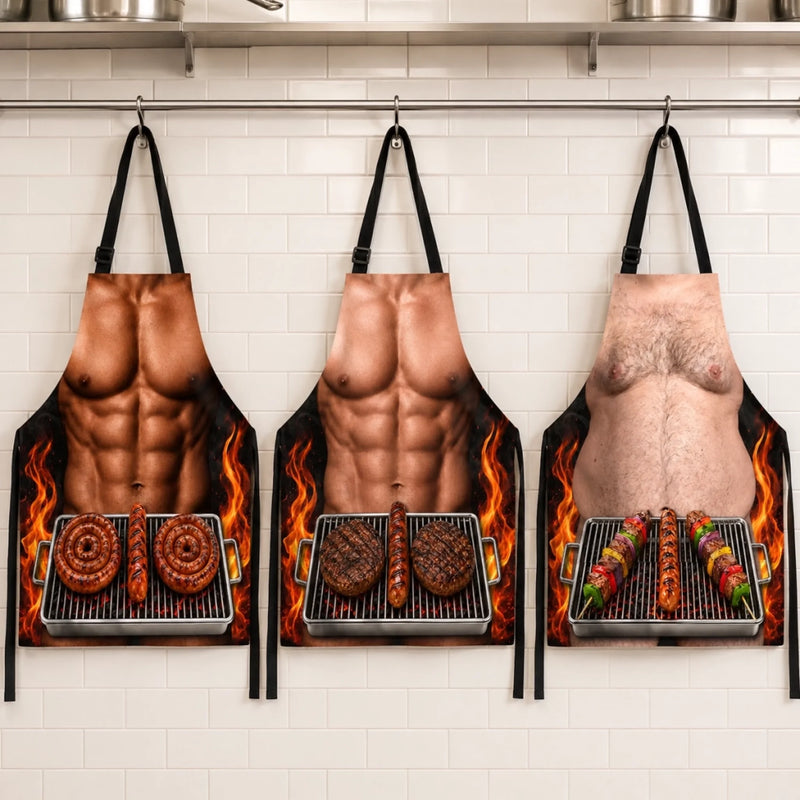 Custom Funny Apron With Pocket - Personalized Grilling Gifts For BBQ Lovers, Husband, Son, Grandson, Brother, Grandpa, Dad, Yourself - Born To Grill Hot Food