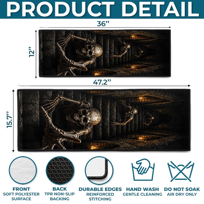 3D Skeleton Vortex Runner Rug - Halloween Decor Gifts For Mom, Dad, Brother, Sister - Spooky Season Is Calling