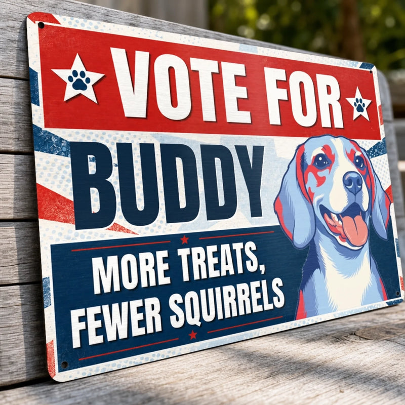 Custom Photo Home Decor Metal Sign - Personalized  Birthday Gifts For Dog Cat Lovers, Dog Dad And Mom, Cat Owners - Vote For Pawsitive Change