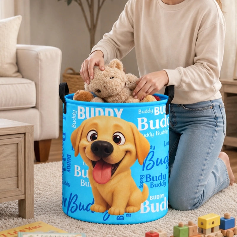Custom Laundry Basket - Personalized Birthday Gifts For Dog Cat Lovers, Dog Dad And Mom, Cat Owners - Store With Pet Love