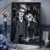 Custom Photo Vampire Vertical Poster - Personalized Halloween Anniversary Wedding Gifts For Husband And Wife, Him And Her - Love Bites, Forever Ours