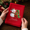 Custom Snowman Cotton Napkin - Personalized Christmas Birthday Gifts For Mom, Dad, Brother, Sister - Merry Moments Together