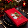 Custom Snowman Cotton Napkin - Personalized Christmas Birthday Gifts For Mom, Dad, Brother, Sister - Merry Moments Together