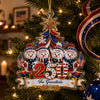 Custom Snowman Acrylic Ornament - Personalized America 250th Anniversary Christmas Gifts For Mom, Grandma, Dad, Grandpa - United In Love Proud In Spirit