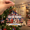 Custom Snowman Acrylic Ornament - Personalized America 250th Anniversary Christmas Gifts For Mom, Grandma, Dad, Grandpa - United In Love Proud In Spirit