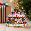 Custom Snowman Acrylic Ornament - Personalized America 250th Anniversary Christmas Gifts For Mom, Grandma, Dad, Grandpa - United In Love Proud In Spirit