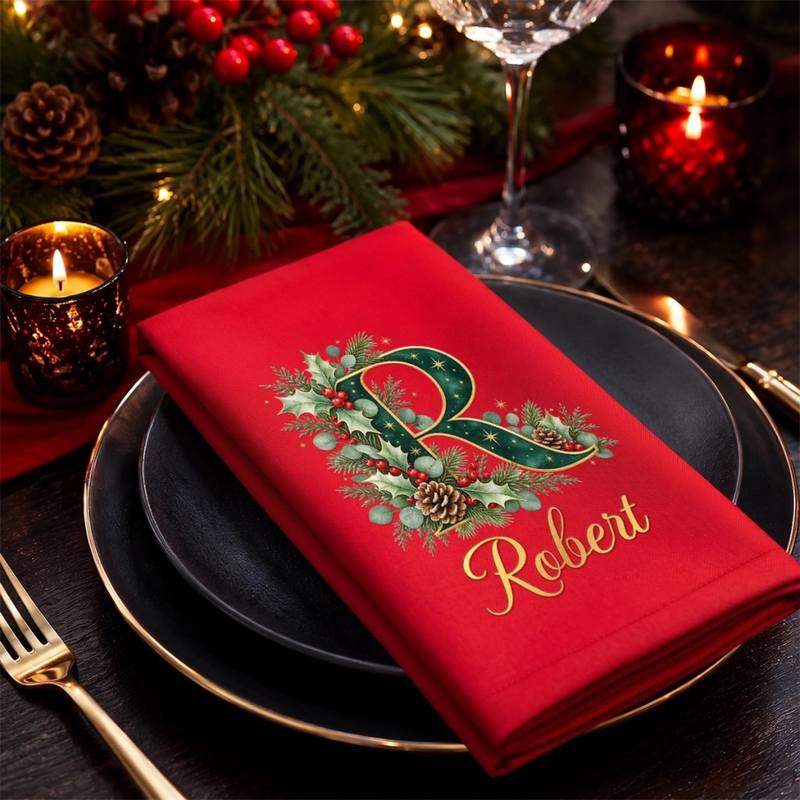 Custom Cotton Napkin - Personalized Christmas Birthday Gifts For Mom, Dad, Brother, Sister - Gather & Be Merry
