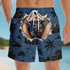 Custom Funny Men Swim Trunks - Personalized Summer Vacation And Travel Gifts For Husband, Son, Grandson, Brother, Grandpa, Dad, Yourself - Catch Waves And Enjoy Sun