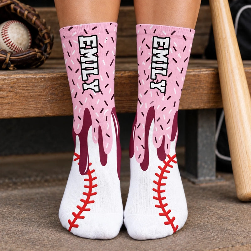 Custom Sport Crew Socks -  Personalized Birthday Gifts For Sports Fans, Sports Lovers - Born To Play Hard