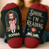Custom Shh I'm Reading Crew Socks - Personalized Bookish Gifts For Book Lovers, Bookworms, Readers - Where Stories Come Alive
