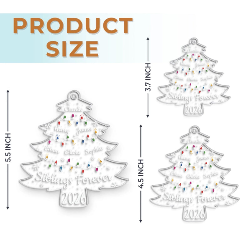 Custom Acrylic Ornament - Personalized Christmas Birthday Gifts For Mom, Dad, Brother, Sister - Always Side By Side Together