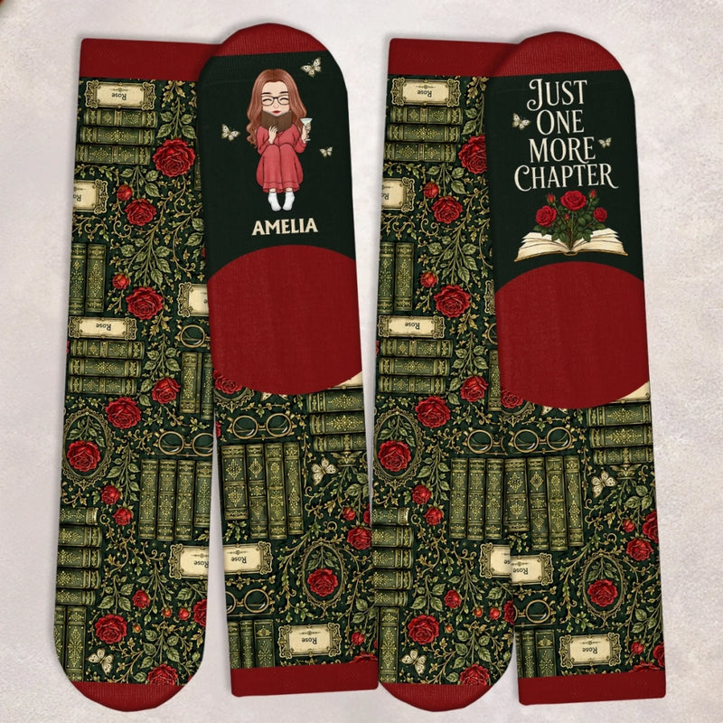 Custom Shh I'm Reading Crew Socks - Personalized Bookish Gifts For Book Lovers, Bookworms, Readers - Stories Never Grow Old