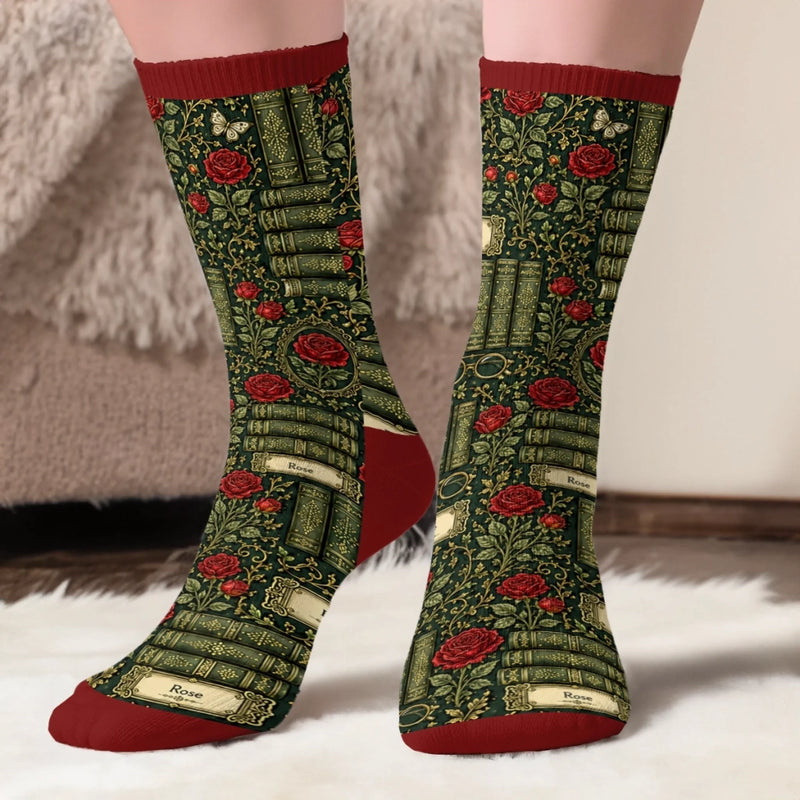 Custom Shh I'm Reading Crew Socks - Personalized Bookish Gifts For Book Lovers, Bookworms, Readers - Stories Never Grow Old