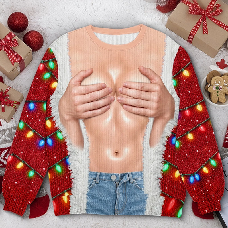 Custom Funny Ugly Sweatshirt - Personalized Christmas Birthday Gifts For Wife, Daughter, Besties, Sisters, Granddaughter, Grandma, Mom, Yourself - Spicy Xmas Sweater Season