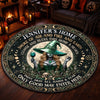 Custom 3D Witch Quilted Round Mat - Personalized Halloween Decor Birthday Gifts For Witch, Wife, Daughter, Besties, Sisters, Granddaughter, Grandma, Mom, Yourself - Bewitched By The Night