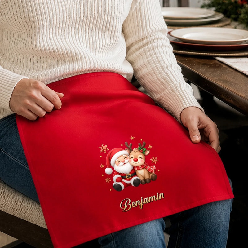 Custom Cotton Napkin - Personalized Christmas Birthday Gifts For Mom, Dad, Brother, Sister - Holiday Hearts Grow Together