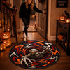 Custom 3D Skeleton Vortex Quilted Round Mat - Personalized Halloween Decor Birthday Gifts For Mom, Dad, Brother, Sister - Spooky Season Never Ends