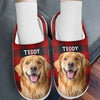 Custom Photo Fluffy Slippers - Personalized Christmas Birthday Gifts For Dog Cat Lovers, Dog Dad And Mom, Cat Owners - Happiness Is A Warm Puppy