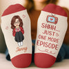 Custom Crew Socks - Personalized Birthday Gifts For Wife, Daughter, Besties, Sisters, Granddaughter, Grandma, Mom, Yourself - Movie Night With Delicious Popcorn
