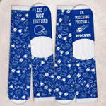 Custom Football Crew Socks - Personalized Christmas Birthday Football Gifts For Football Lovers, Sports Fans, Sports Lovers - Game Day Essential