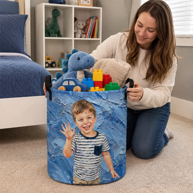 Custom Photo Laundry Basket - Personalized Birthday Gifts For Kids - Little Moments Full Of Joy