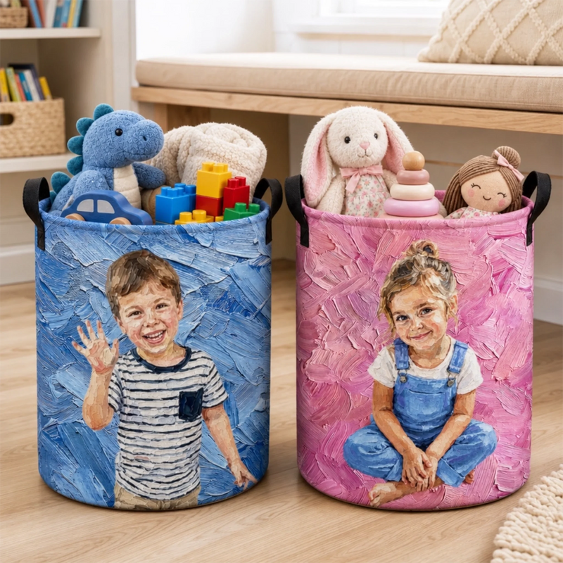 Custom Photo Laundry Basket - Personalized Birthday Gifts For Kids - Little Moments Full Of Joy