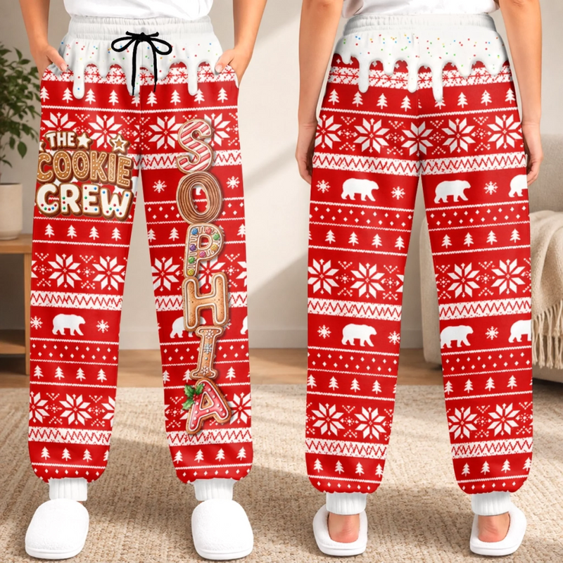 Custom Letter Unisex Sweatpants - Personalized Christmas Birthday Gifts For Mom, Dad, Brother, Sister - Official Cookie Tester