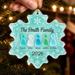 Custom Sea Glass Acrylic Ornament - Personalized Christmas Birthday Gifts For Mom, Dad, Brother, Sister - Love Makes Christmas Complete